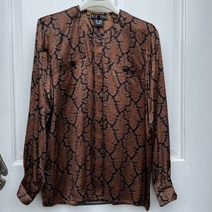 Escada Black and Brown Patterned Blouse